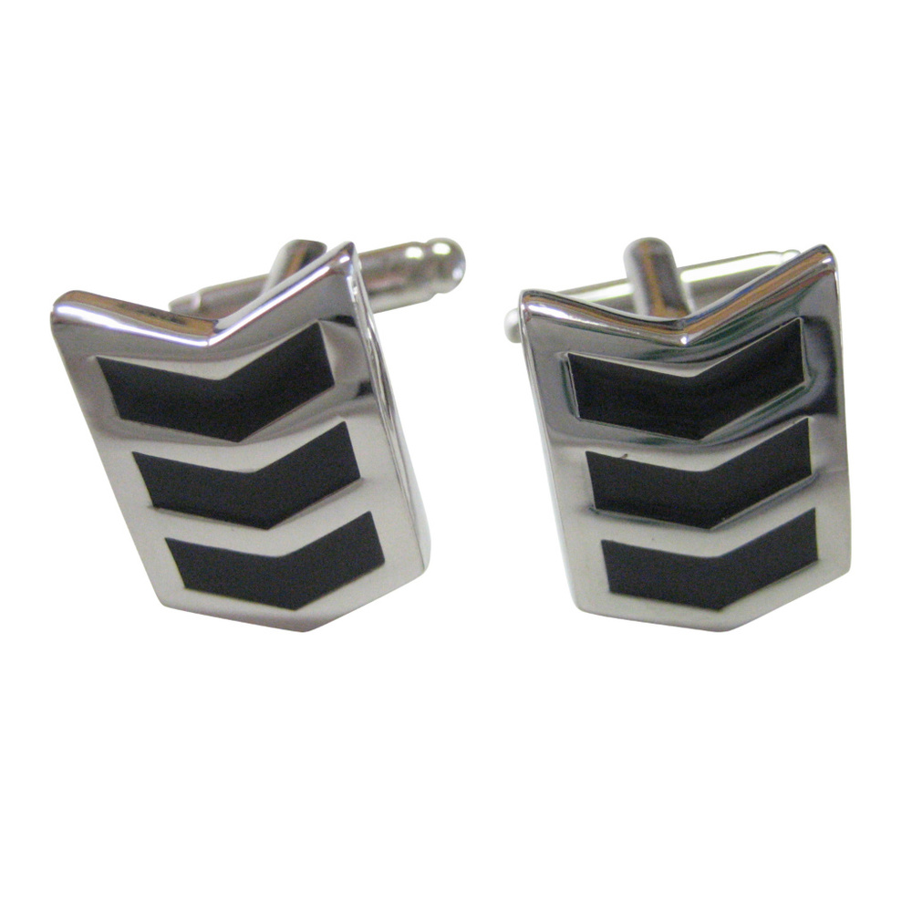 Black Chevron Design Cufflinks